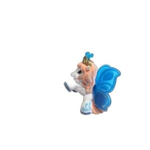 Filly Princess Pony Butterfly Wings, 2.25" Blue/Orange/White Flocked Mini Figure